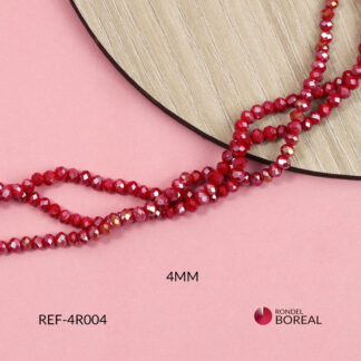 Rondela boreal rojo oscuro 4mm