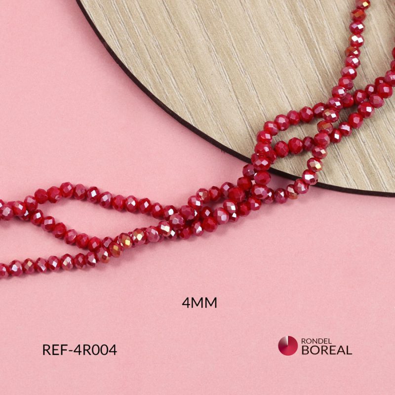 Rondela boreal rojo oscuro 4mm