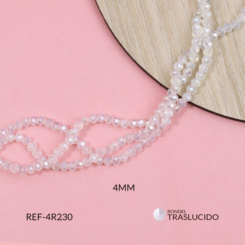 Rondela traslucido boreal transparente 4mm