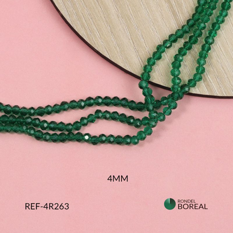 Rondela traslucido verde jade 4mm