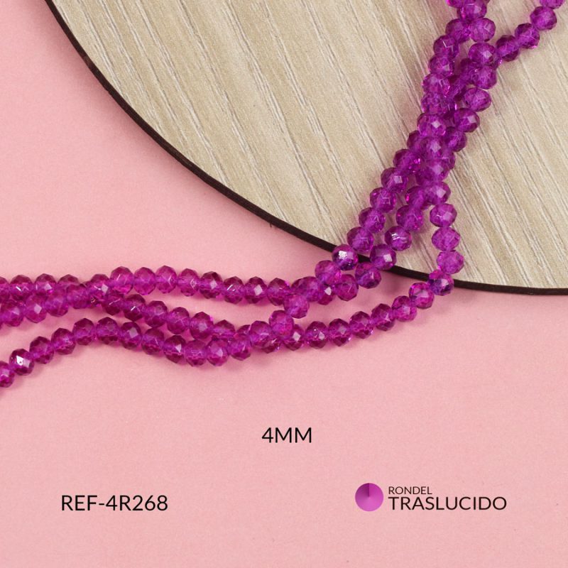 Rondela traslucido magenta 4mm