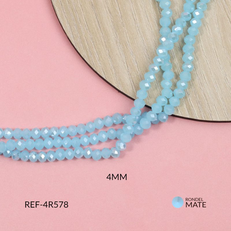 Rondela mate boreal azul claro 4mm
