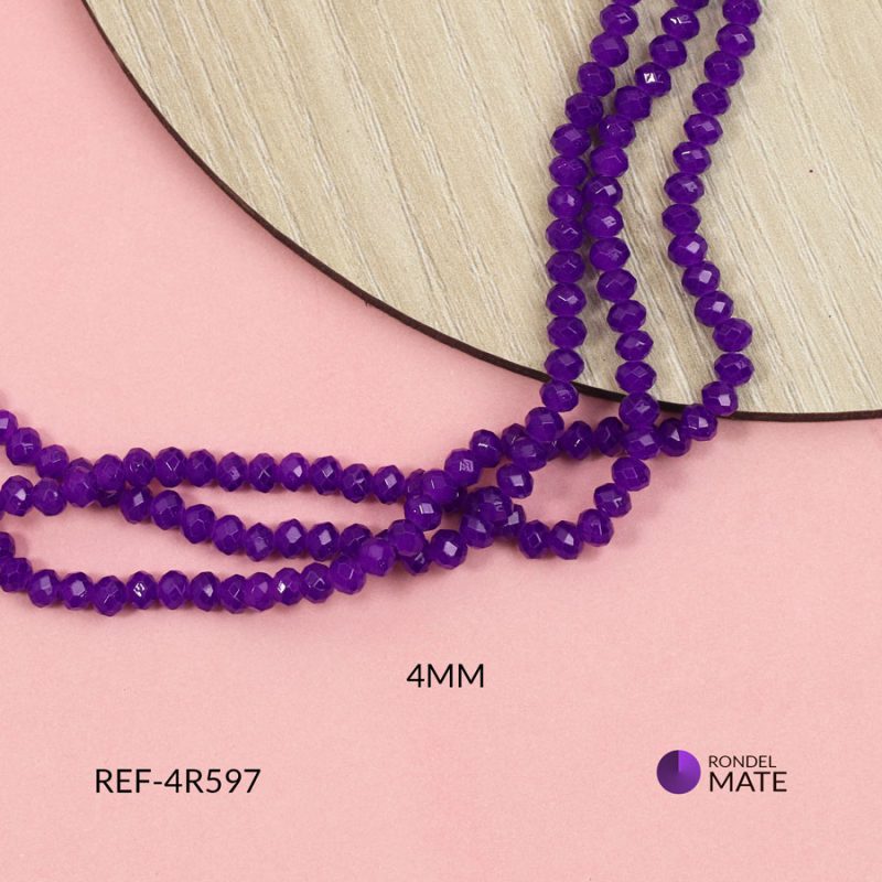 Rondela mate morado oscuro 4mm