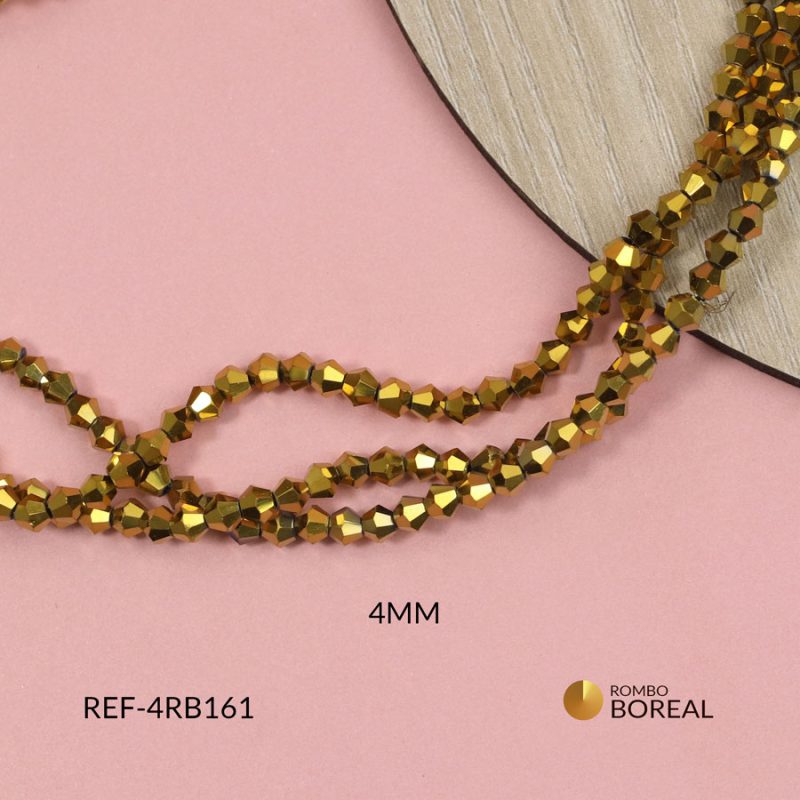 Rombo metalizado dorado 4mm