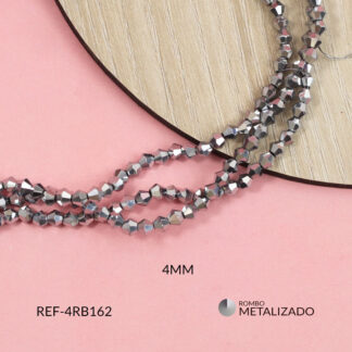 Rombo metalizado plateado 4mm