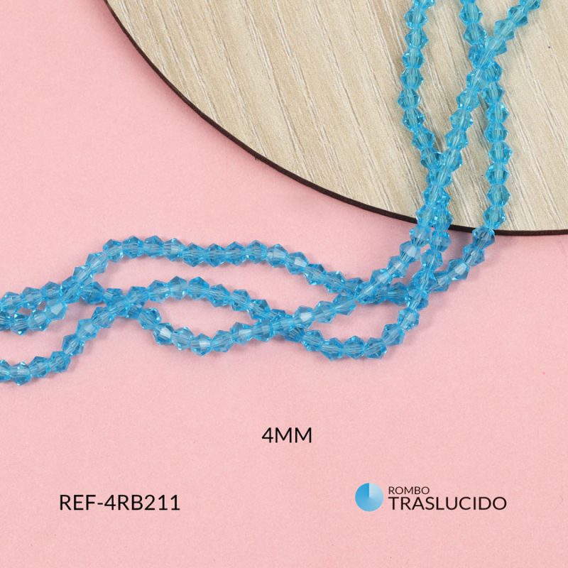 Rombo traslucido azul zafiro 4mm