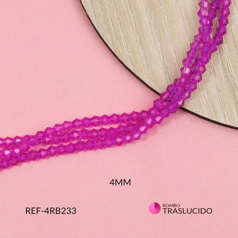 Rombo traslucido fucsia 4mm