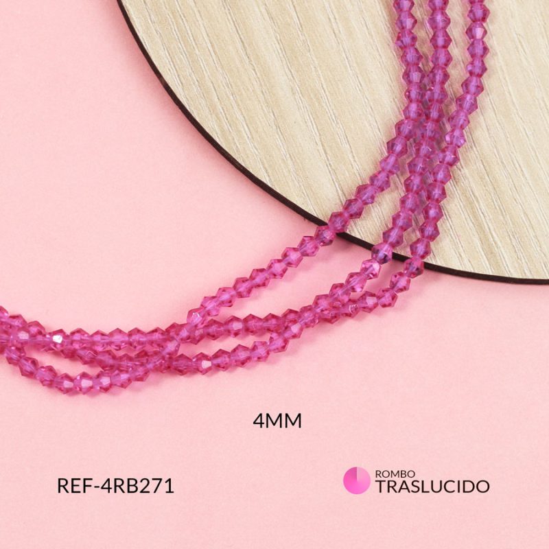 Rombo traslucido fucsia claro 4mm