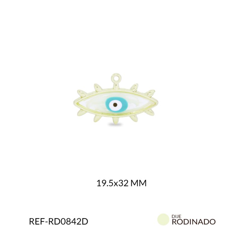 Dije rodinado ojo 19.5x32mm x und