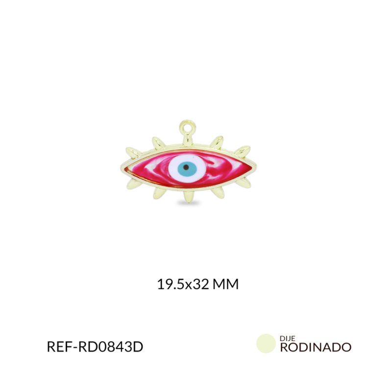 Dije rodinado ojo 19.5x32mm x und