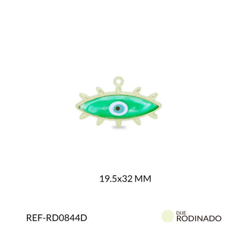 Dije rodinado ojo 19.5x32mm x und