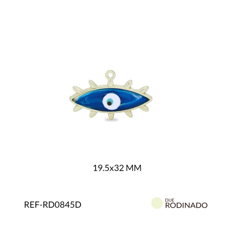 Dije rodinado ojo 19.5x32mm x und