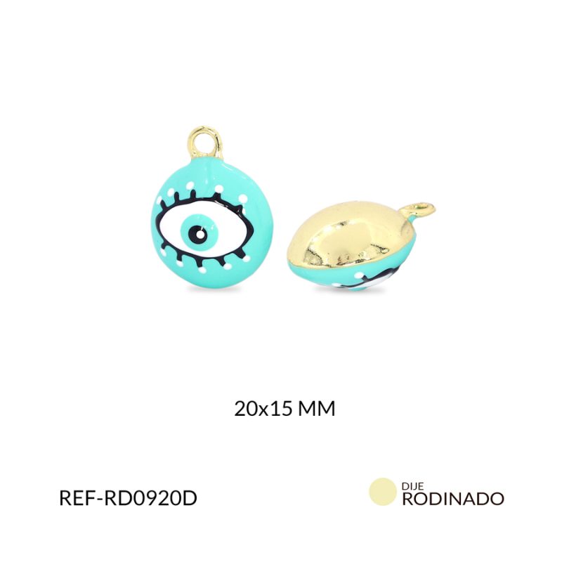 Dije rodinado ojo 20x15mm x und