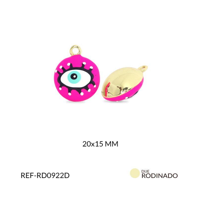 Dije rodinado ojo 20x15mm x und
