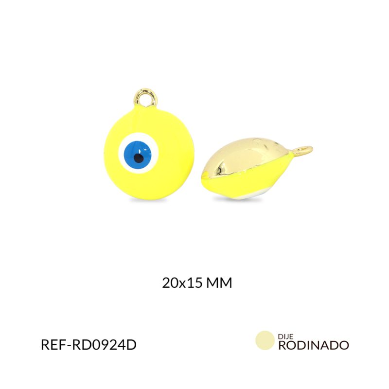 Dije rodinado ojo 20x15mm x und