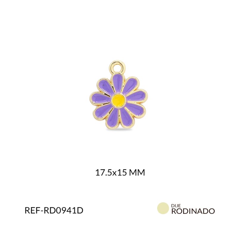 Dije rodinado margarita 19x16mm x und