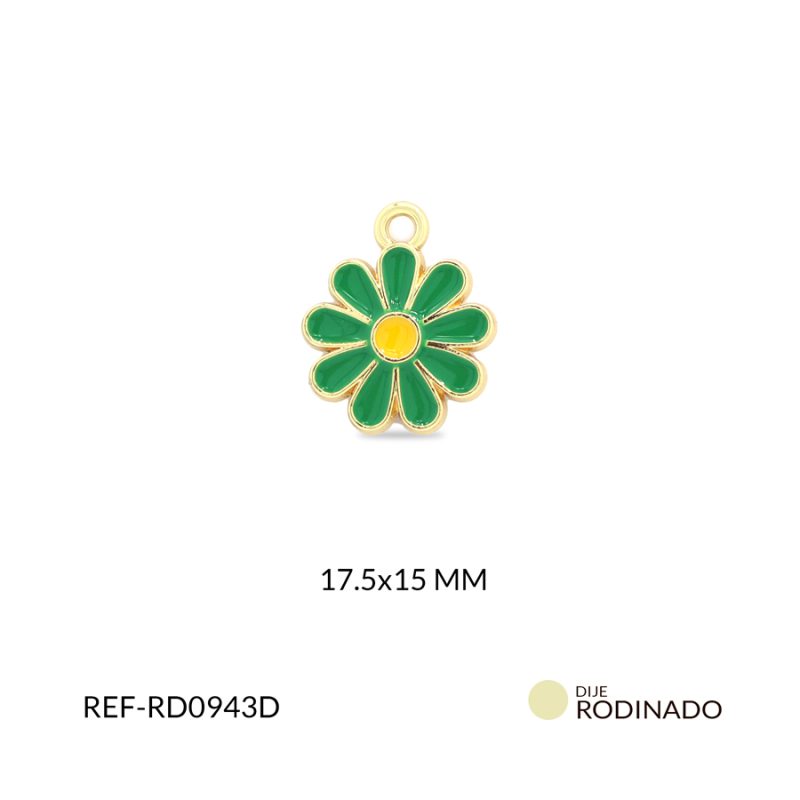 Dije rodinado margarita 19x16mm x und