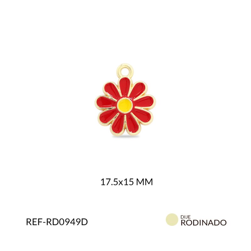 Dije rodinado margarita 19x16mm x und
