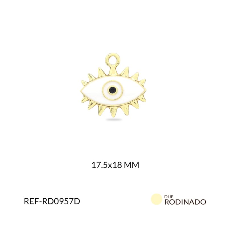 Dije rodinado ojo 17.5x18mm x und