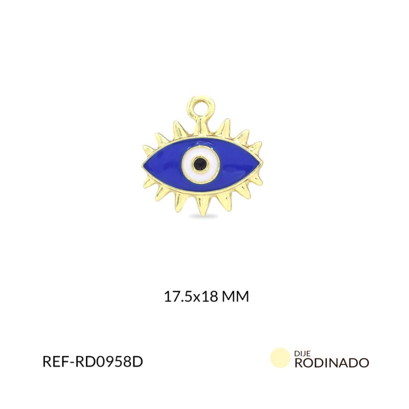 Dije rodinado ojo 17.5 x 18mm x und