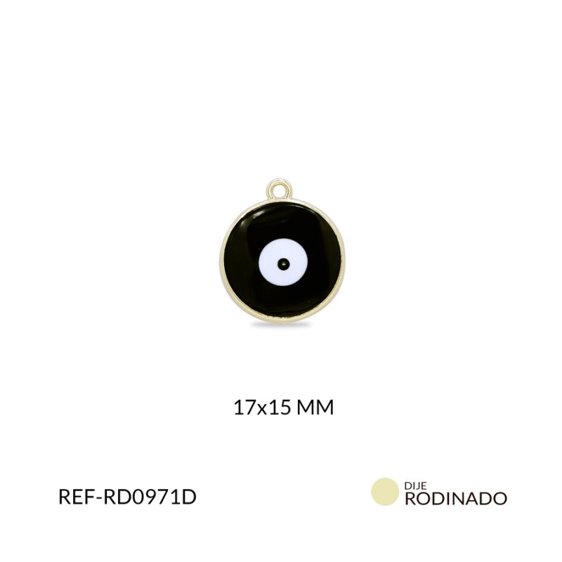 Dije rodinado ojo 17x15mm x und