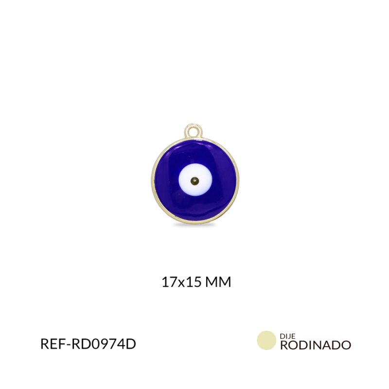 Dije rodinado ojo 17x15mm x und