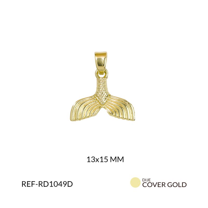 Dije cover gold cola de Sirena dorada 13x15mm