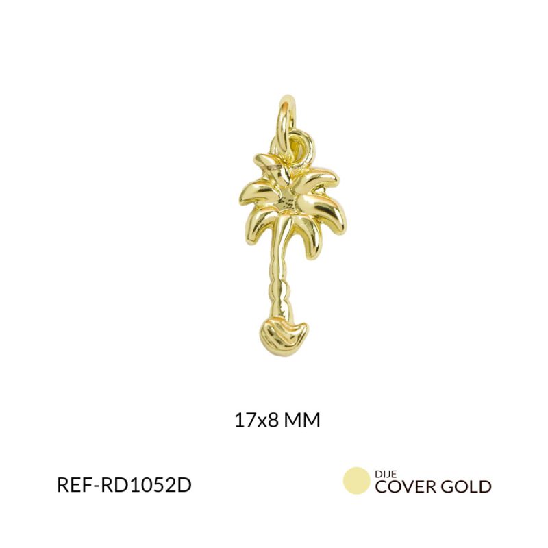 Dije cover gold palmera Caribeña dorada 17x8mm