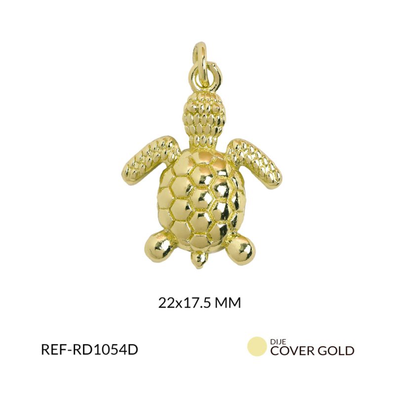 Dije cover gold tortuga dorada 22x17.5mm