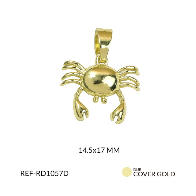 Dije cover gold cangrejo dorado 14.5x17mm
