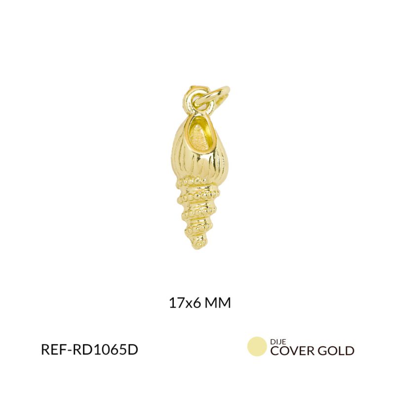 Dije cover gold caracol abierto dorado 17x16mm
