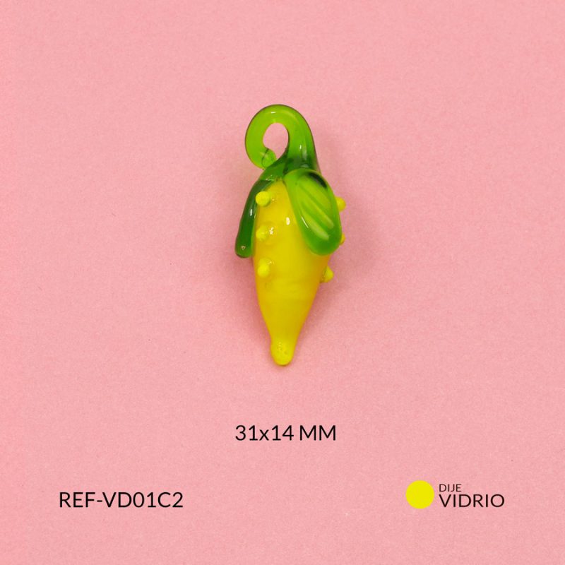 Dije de vidrio pitahaya 31x14mm