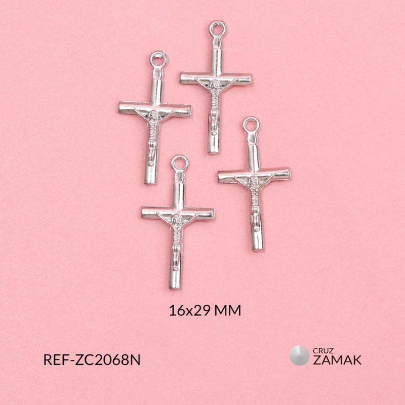Cruz zamak cristo relieve 16x29mm