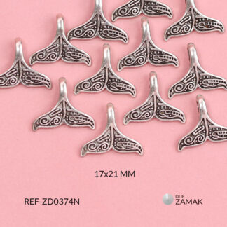 Dije zamak cola de sirena 17x21mm x 12unds