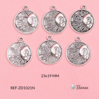 Dije zamak redondo sol medio rostro 23x19mm x 6unid