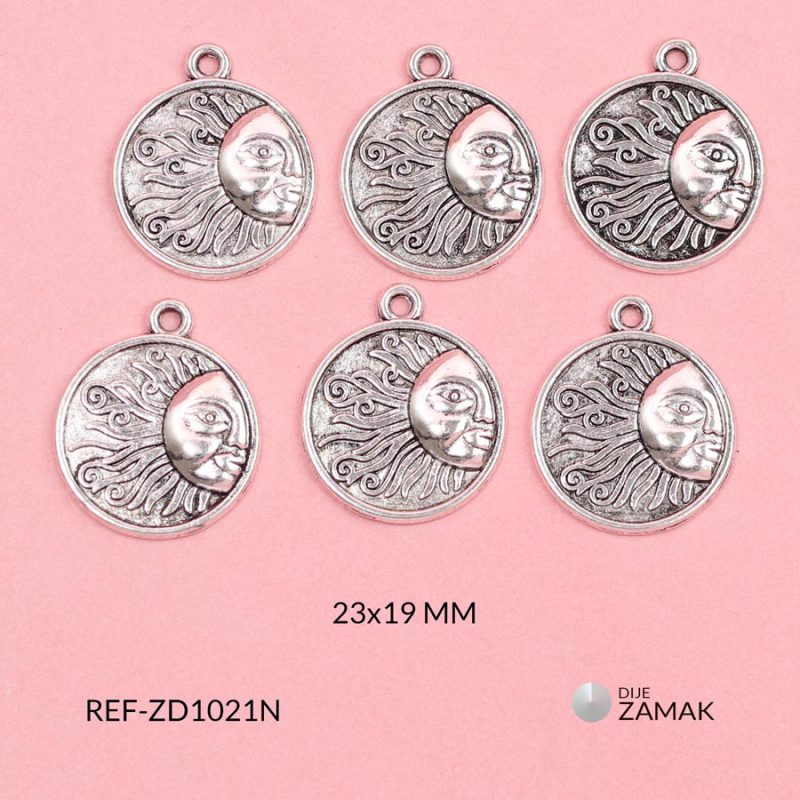 Dije zamak redondo sol medio rostro 23x19mm