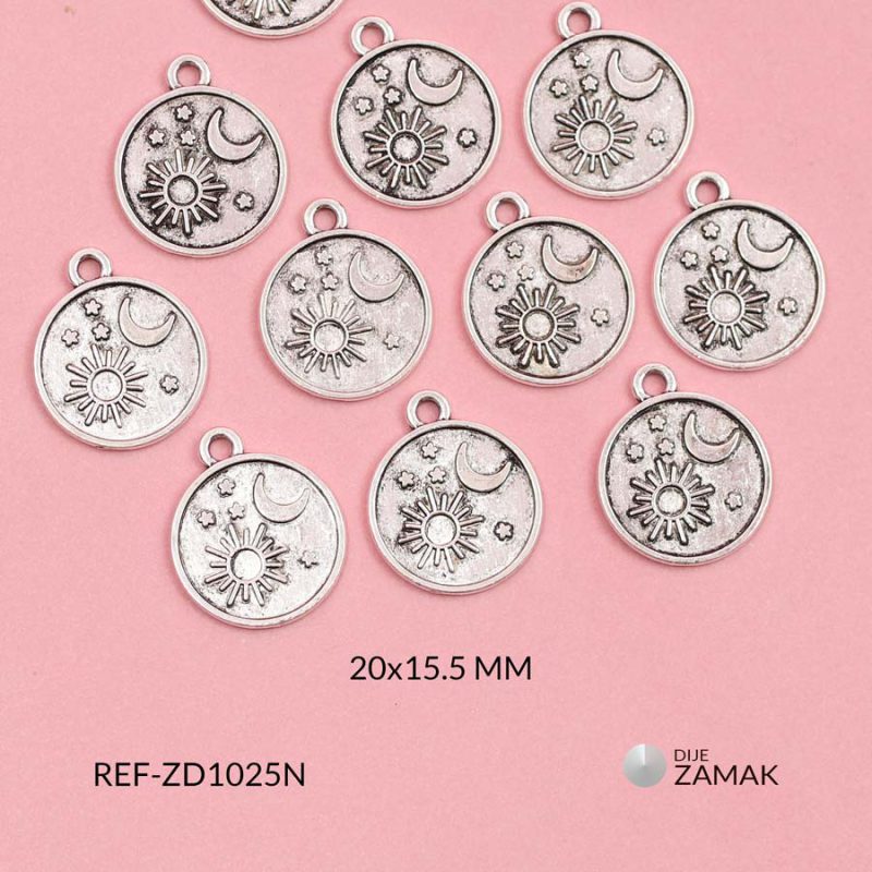 Dije zamak circulo Sol luna y estrellas 20x15.5mm