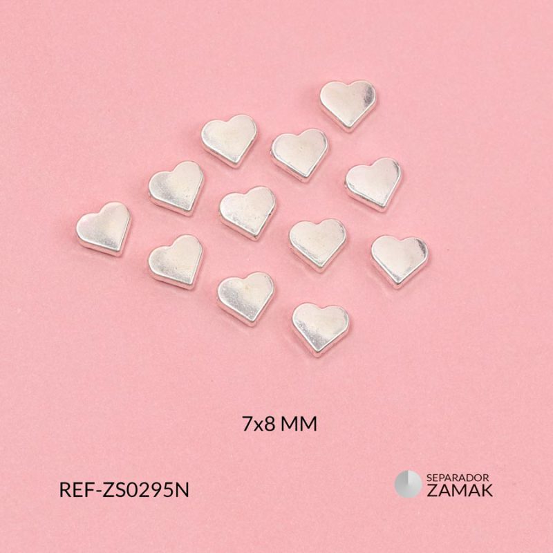 Separador zamak corazón plano 7x8mm