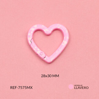 Herraje para llavero rosado 28x30mm x und