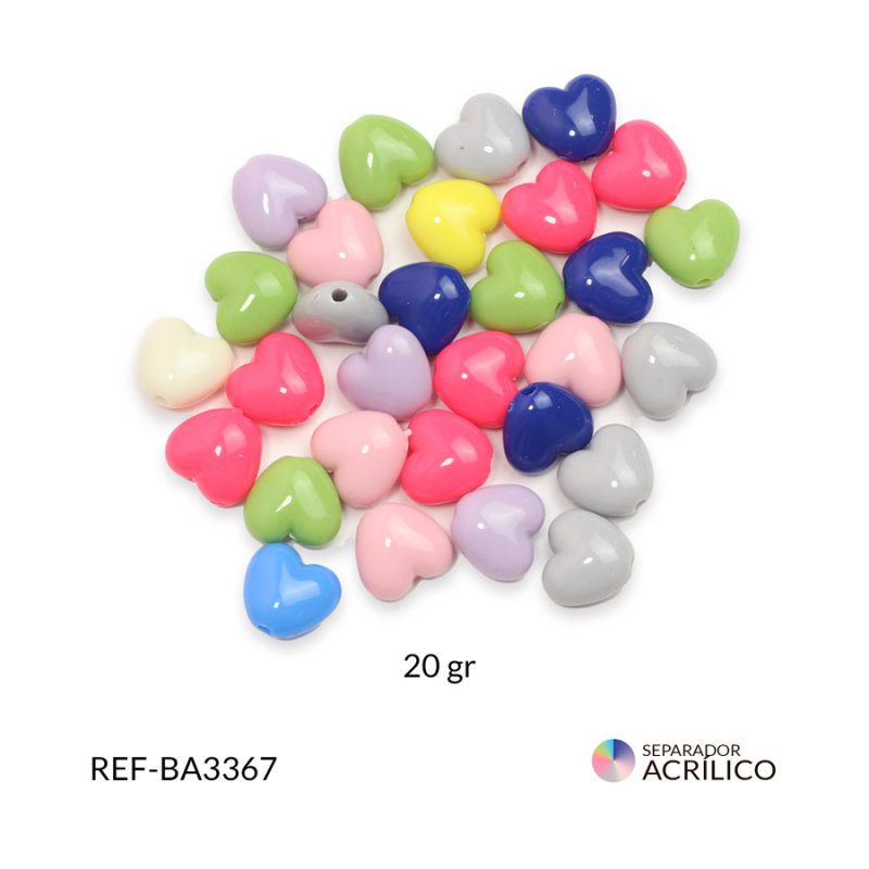 Separador acrílico corazón 10x9mm x 20grm
