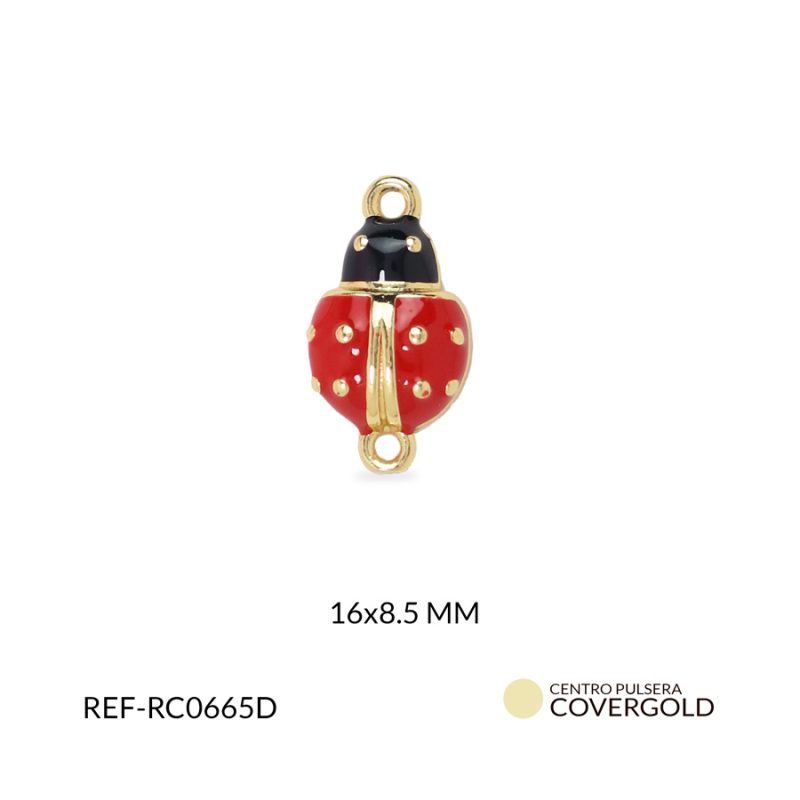 Centro pulsera covergold mariquita 16x8.5mm x und