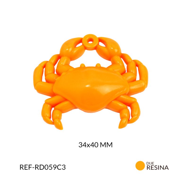 Dije resina cangrejo 34x40mm x und