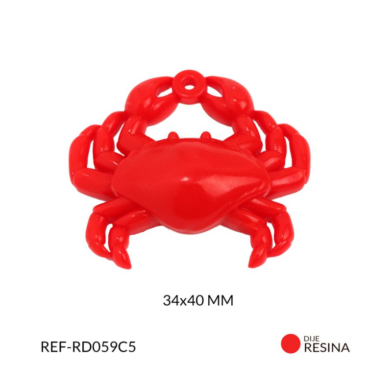 Dije resina cangrejo 34x40mm x und