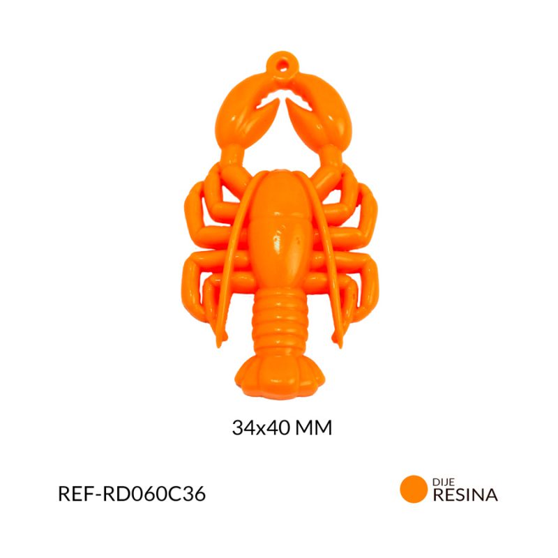 Dije resina langosta 49.5x27mm x und