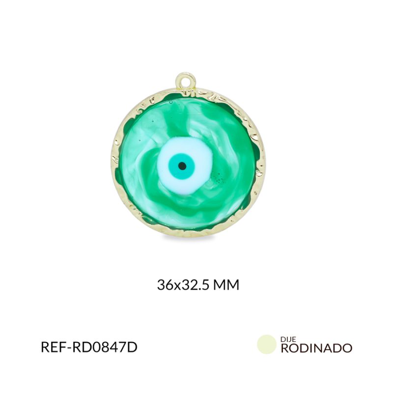 Dije rodinado ojo 36x32.5mm x und