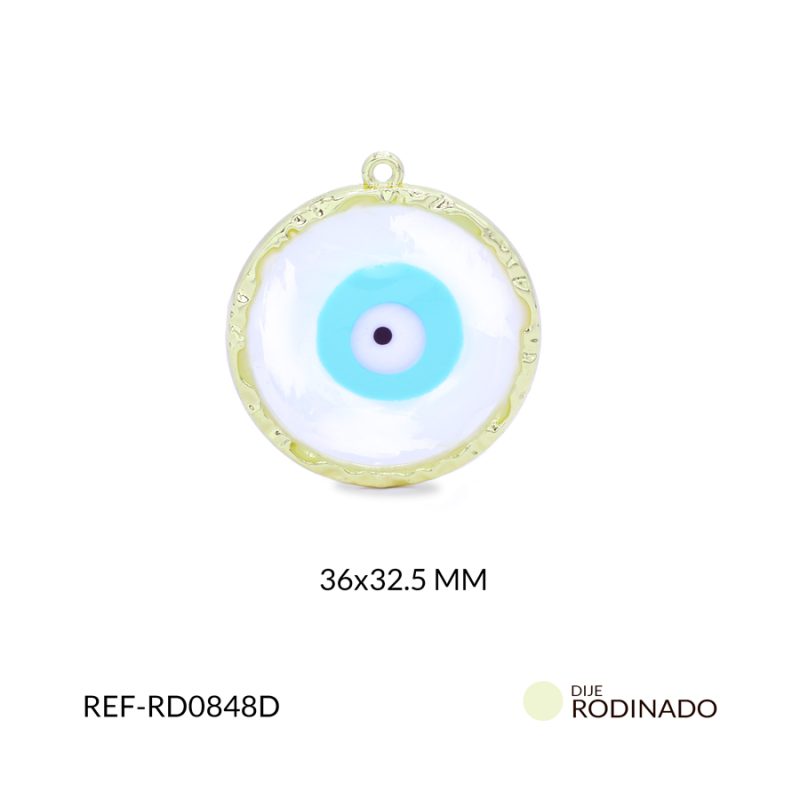 Dije rodinado ojo 36x32.5mm x und