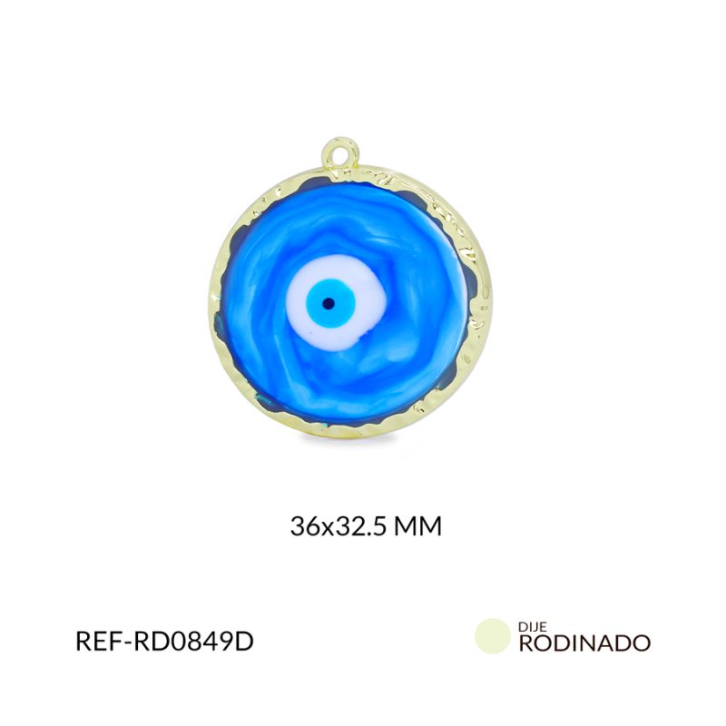 Dije rodinado ojo 36x32.5mm x und