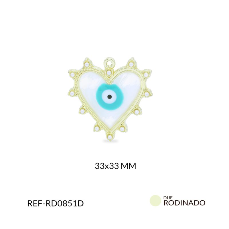 Dije rodinado corazón 33x33mm x und