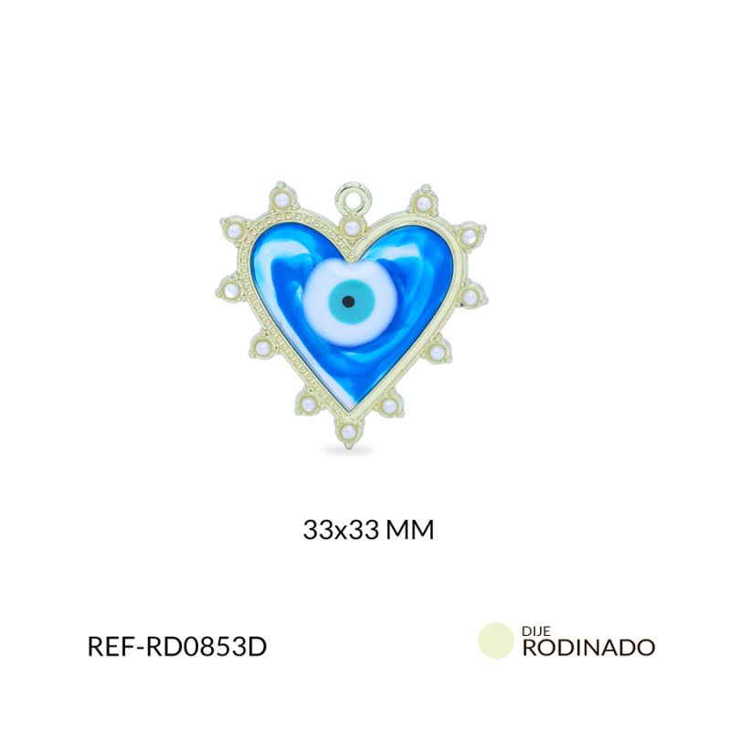 Dije rodinado corazón 33x33mm x und