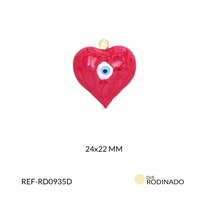 Dije rodinado corazón 24x22mm x und